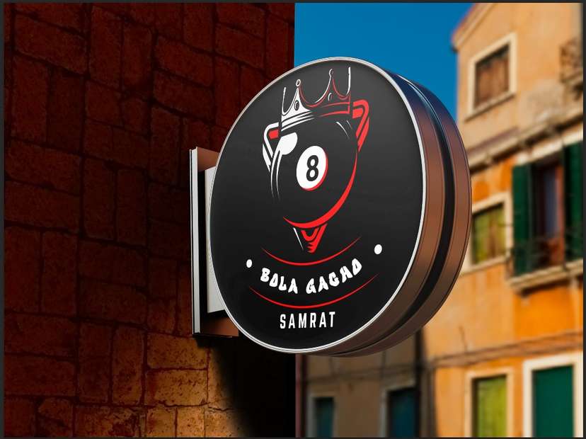 Sign Box Bola Gacho Samrat Logo Komunitas Biliar - Image 1