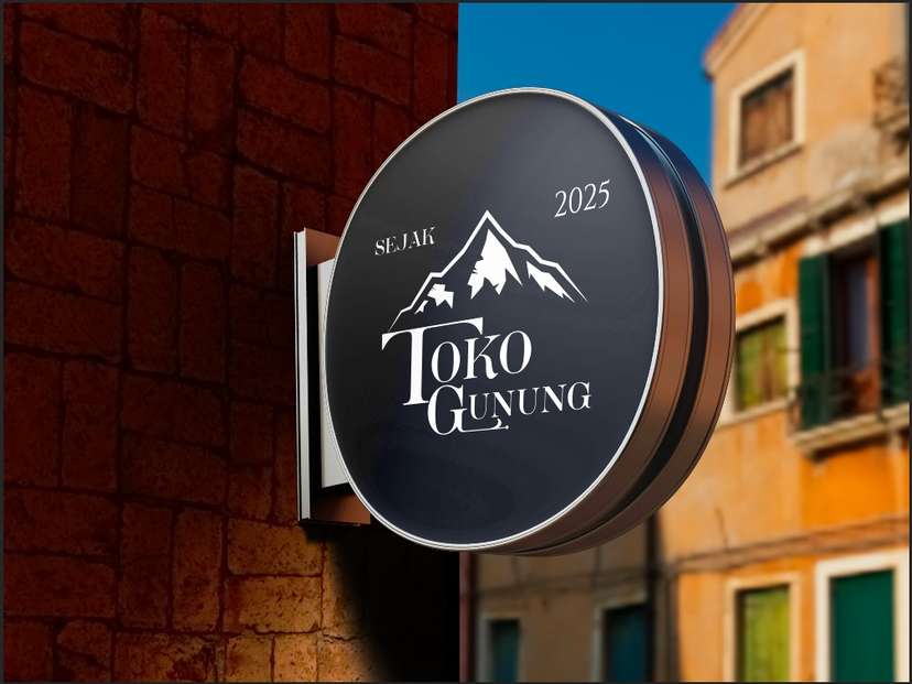 Sign Box Toko Gunung Sejak 2025 Logo Outdoor Store - Image 1