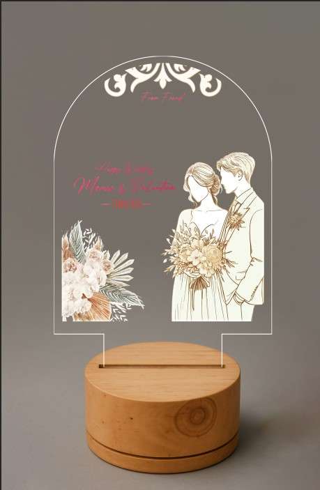 Dream LED Wedding Couple Rustic Floral Minimalist - Image 1