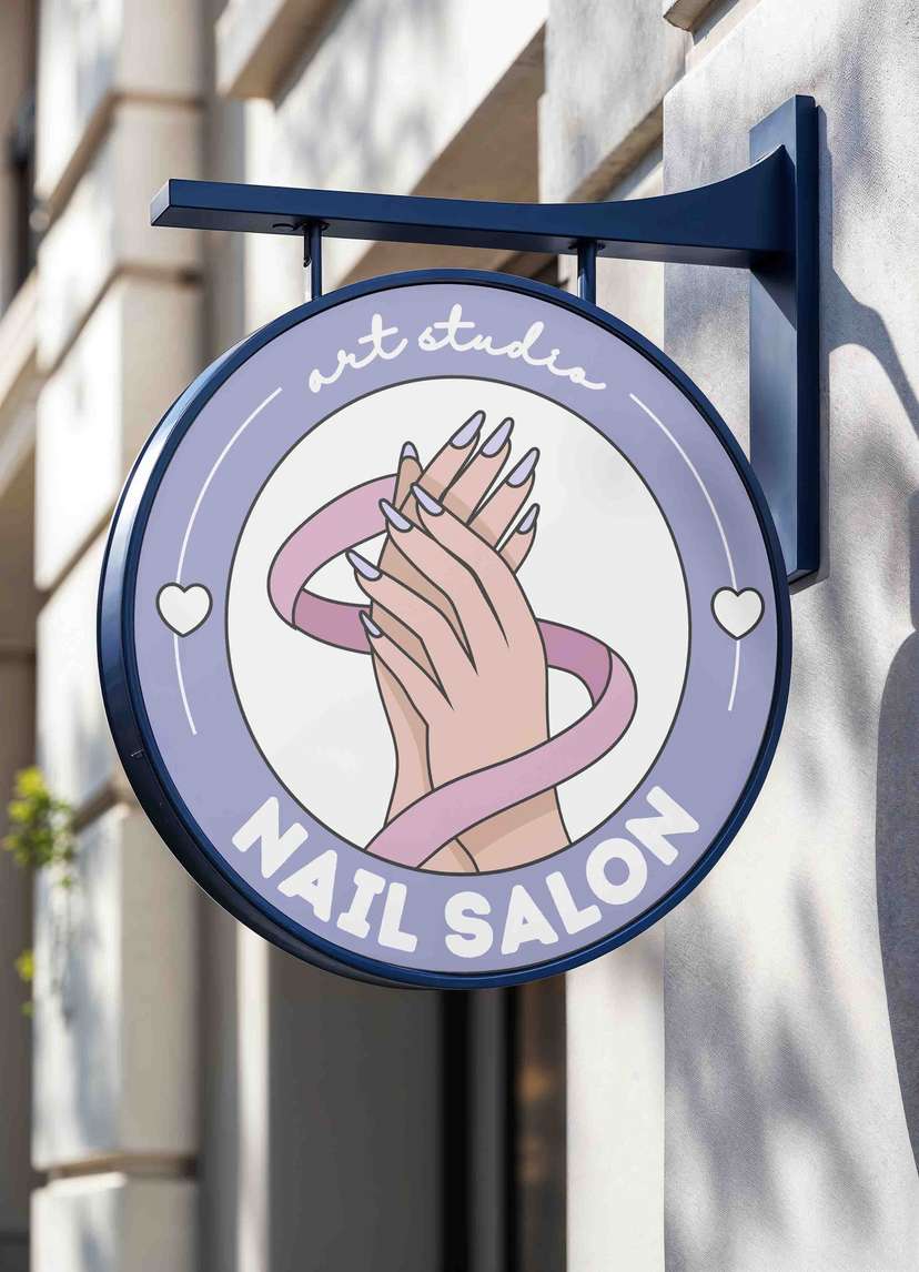 Neon Box Nail Salon dengan Desain Artistik dan Elegan - Image 1