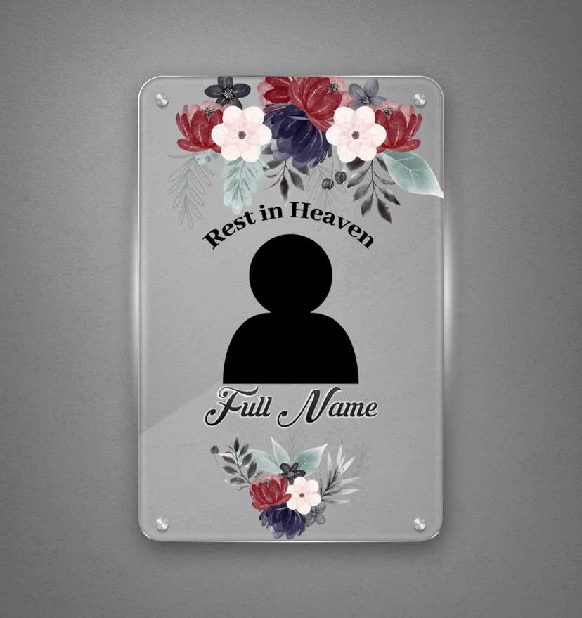 Acrylic Sign Duka Simple dengan Bunga Merah Putih Biru - Image 2