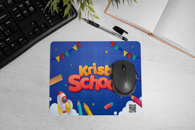 Mousepad Sekolah Nuansa Roket dan Perlengkapan Sekolah - Image 1
