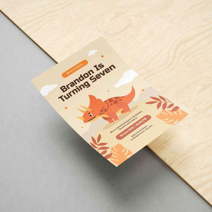 Undangan Ulang Tahun Anak Tema Dino - Image 1