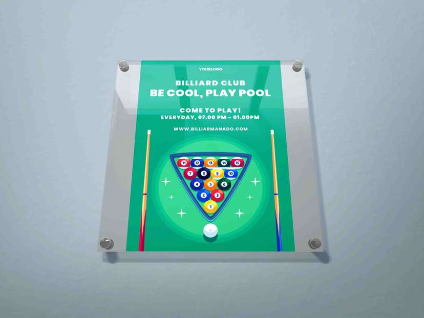 Wall Poster Billiard Club Hijau - Image 1