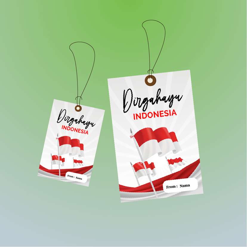 Hangtag Dirgahayu Indonesia Custom Nama - Image 1