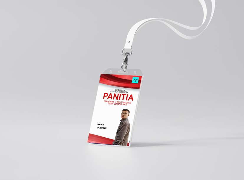 ID Card Panitia 17 Agustus  Desain Merah Putih Spesial untuk Perayaan Kemerdekaan di Desa - Image 1