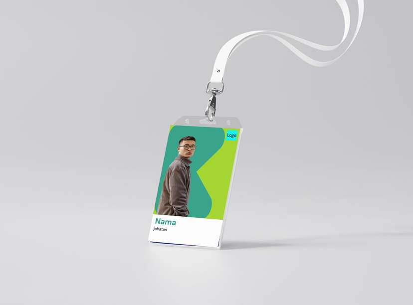 ID Card Minimalis Hijau Desain Modern Simpel untuk Identitas Profesional - Image 1