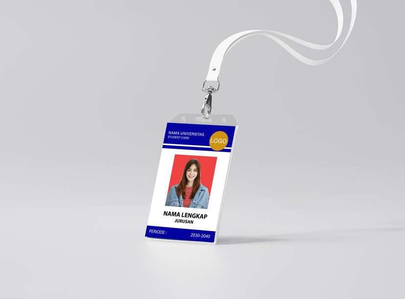 ID Card Karyawan Profesional Merah Minimalis - Image 1