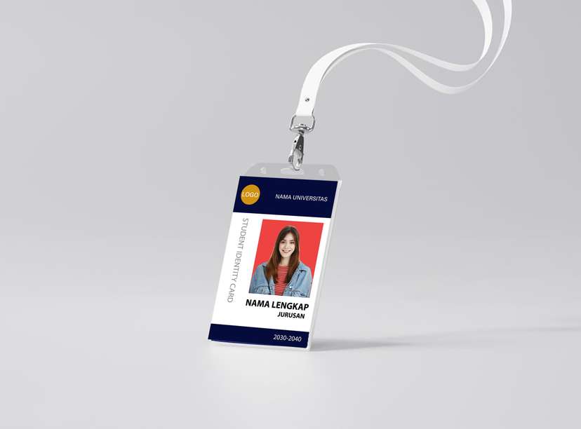 ID Card Team Official Acara  Gradasi Biru Elegan - Image 1