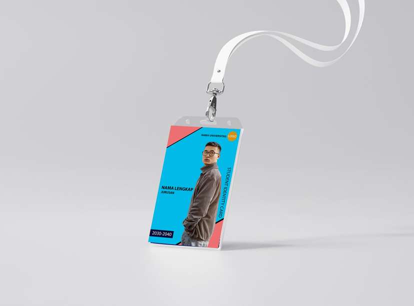 ID Card Pegawai Perusahaan Aksen Emas Merah Dinamis - Image 1