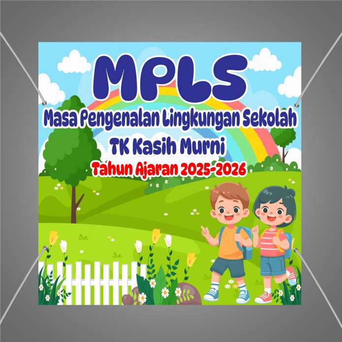 baliho kegiatan ajaran sekolah TK dengan tema cerah dan elegan anak - Image 1