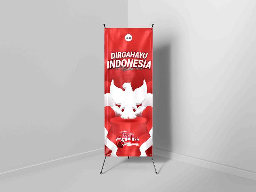 X banner Kemerdekaan Indonesia Dengan Lambang Pancasila  - Image 1