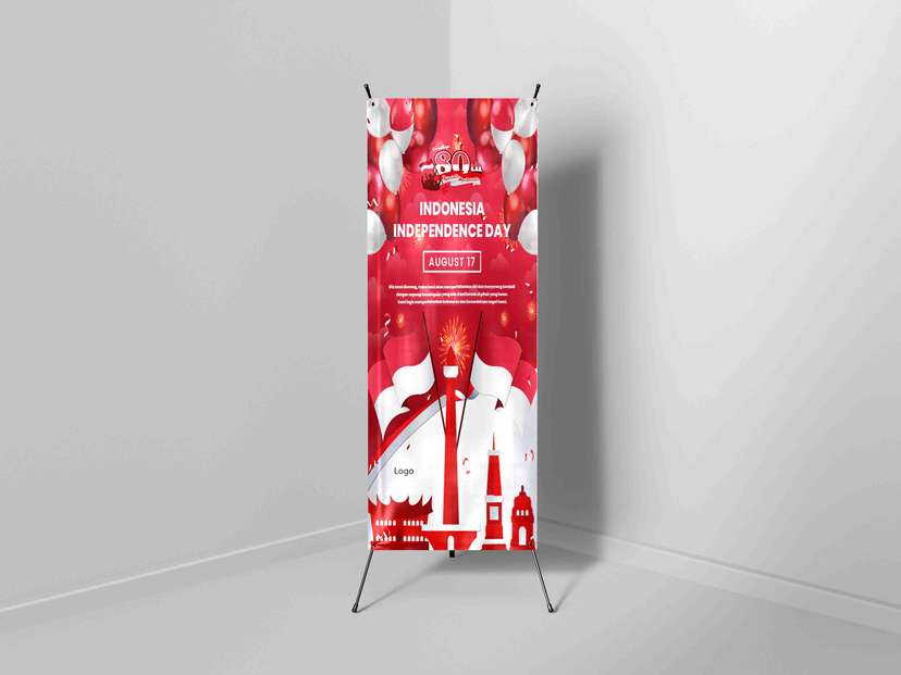X Banner HUT RI Dengan Rumah Ibadah - Image 1