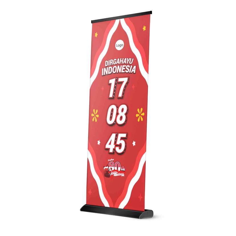 Roll Up Banner 17 Agustus 45 Peringatan Meriah 80 Tahun Kemerdekaan RI - Image 1
