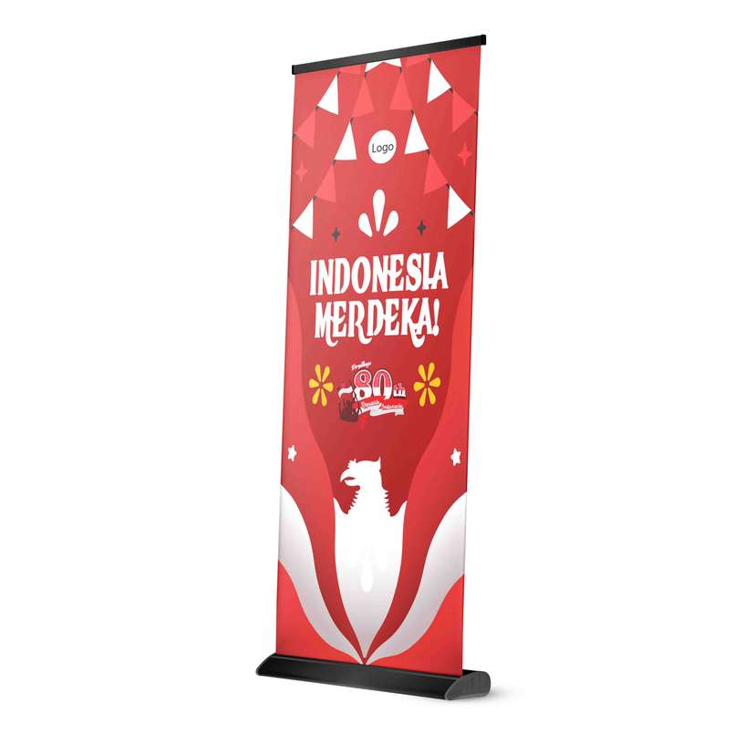 Roll Up Banner Indonesia Merdeka Desain Semarak HUT RI ke-80 - Image 1