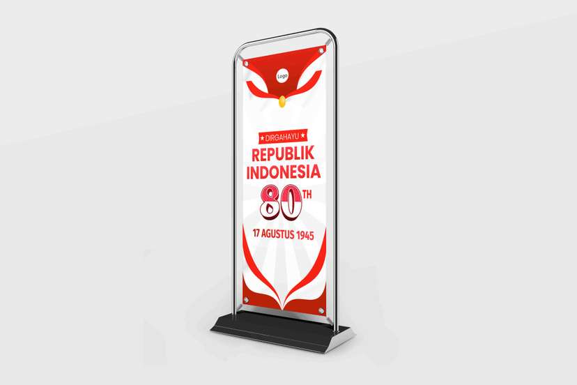 Door Frame Banner Dirgahayu RI 80 Tahun Desain Simbolik & Patriotik - Image 1