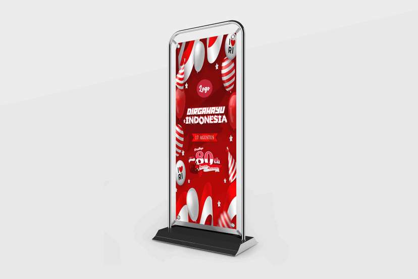 Door Frame Banner 17 Agustus Desain Balon Meriah Peringatan 80 Tahun Kemerdekaan - Image 1