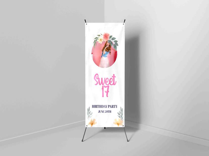 X Banner Sweet Seventeen Foto Simple - Image 1