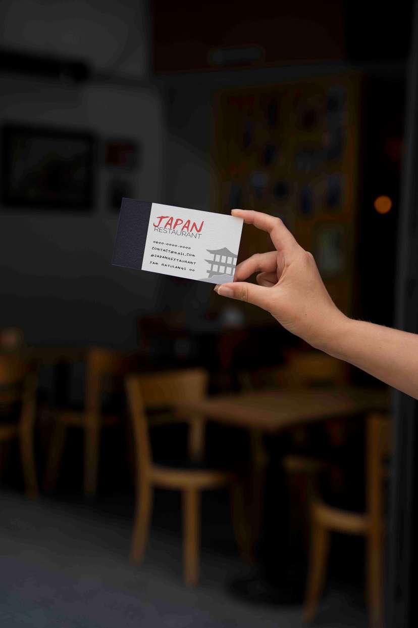 Kartu Nama Japan Restaurant Warna Hitam Putih - Image 1