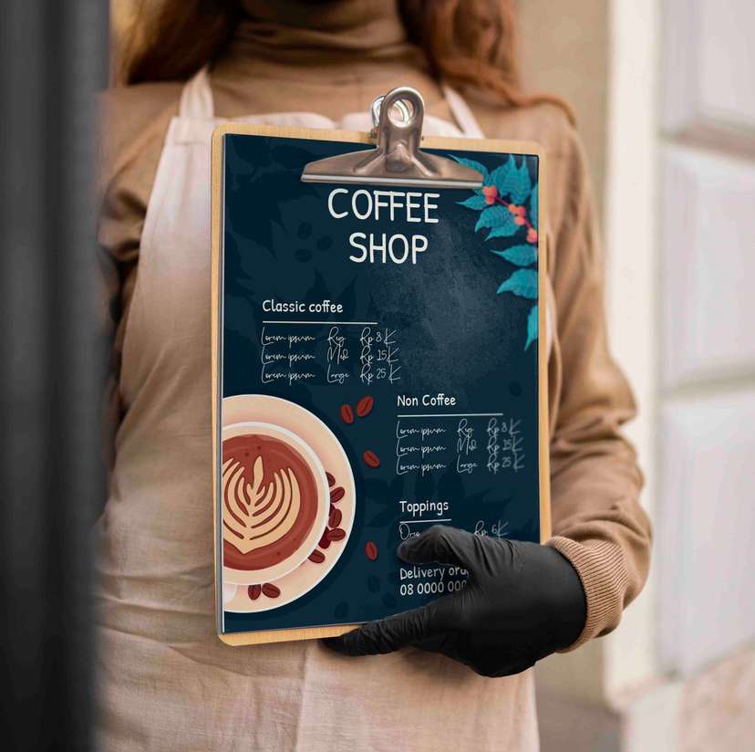 Menu Minuman Coffee Nuansa Warna Biru  - Image 1