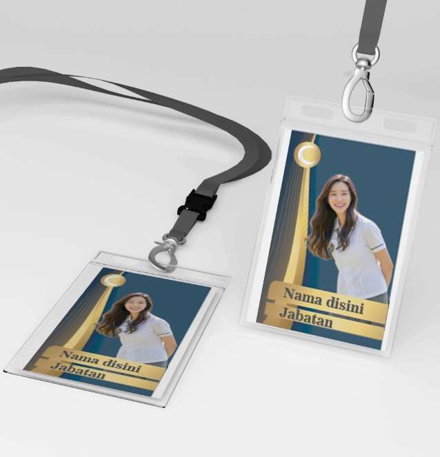 ID Card Premium Biru Tua dengan Aksen Emas - Image 1