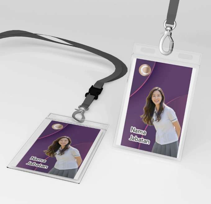 ID Card Ungu Mewah Bergaya Feminim Modern - Image 1