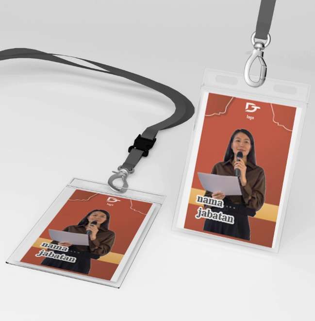 ID Card Merah Marun Formal dengan Aksen Kuning - Image 1