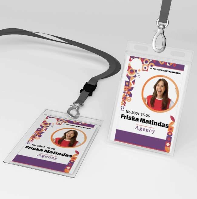 ID Card Ceria Tema Sekolah dengan Ornamen Warna-warni - Image 1