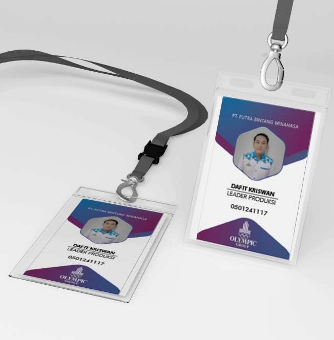 ID Card kantor Modern dengan Gradasi Ungu-Biru - Image 1