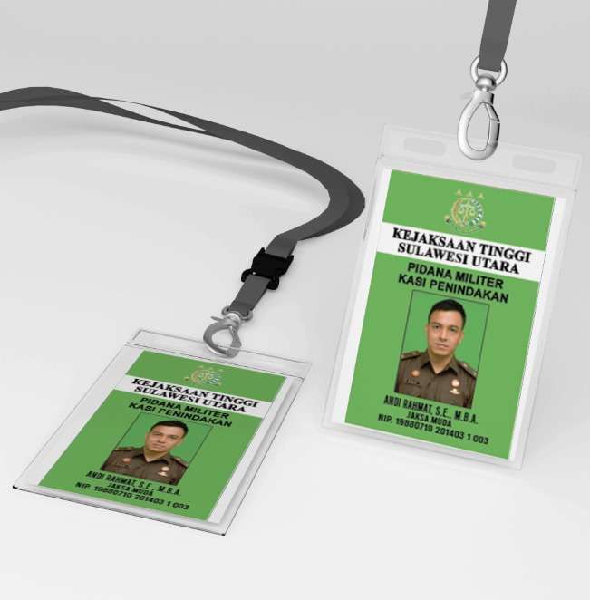 ID Card Resmi Kejaksaan dengan Latar Hijau Elegan - Image 1