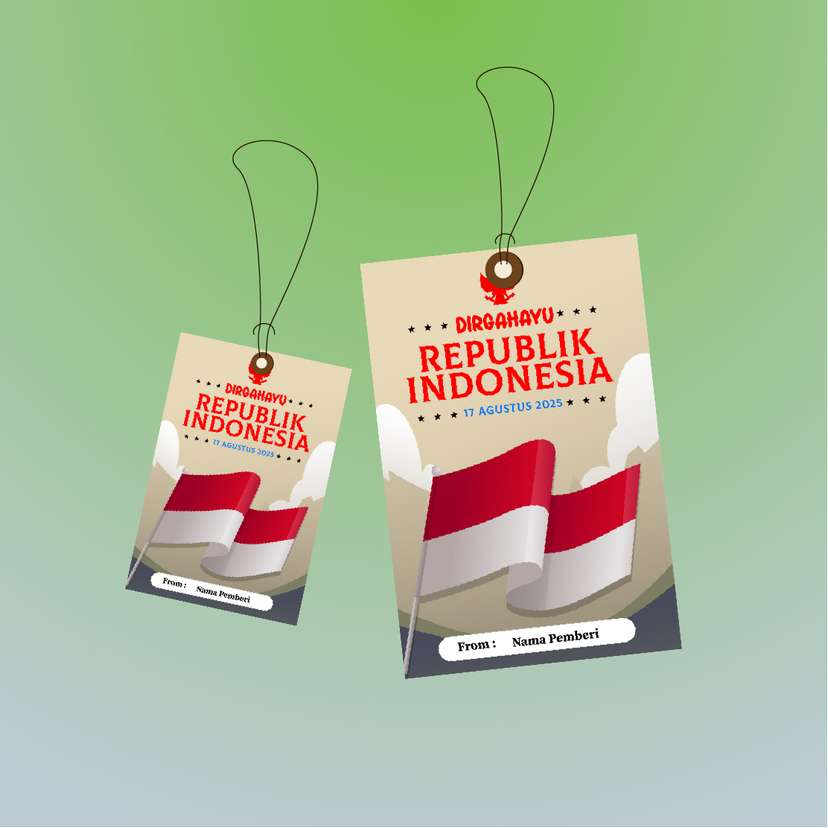 Hangtag Bendera Nasional Vintage HUT RI - Image 1