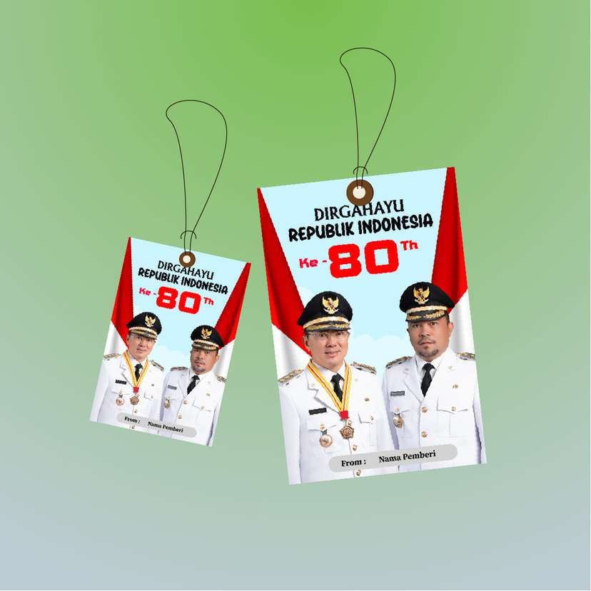 Hangtag Vintage Merah Putih  Nuansa Tradisional - Image 1