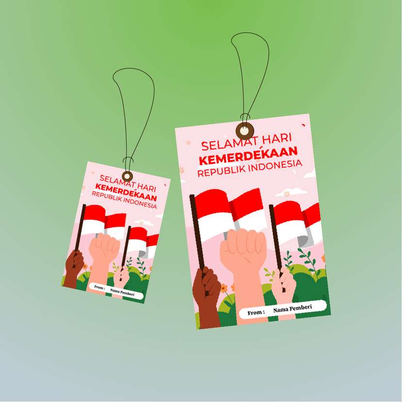  Hangtag Tangan Mengepal Bendera - Image 1
