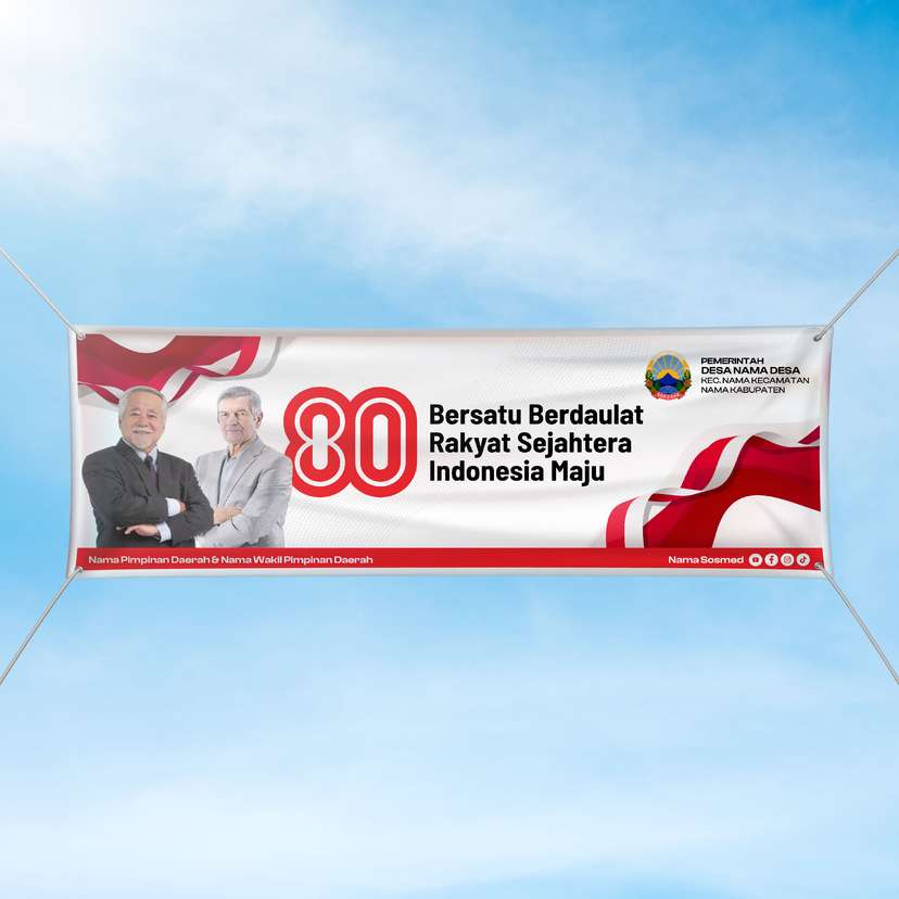 Baliho HUT RI 80 Tahun Meriah dengan Foto Dua Pejabat Daerah - Image 1