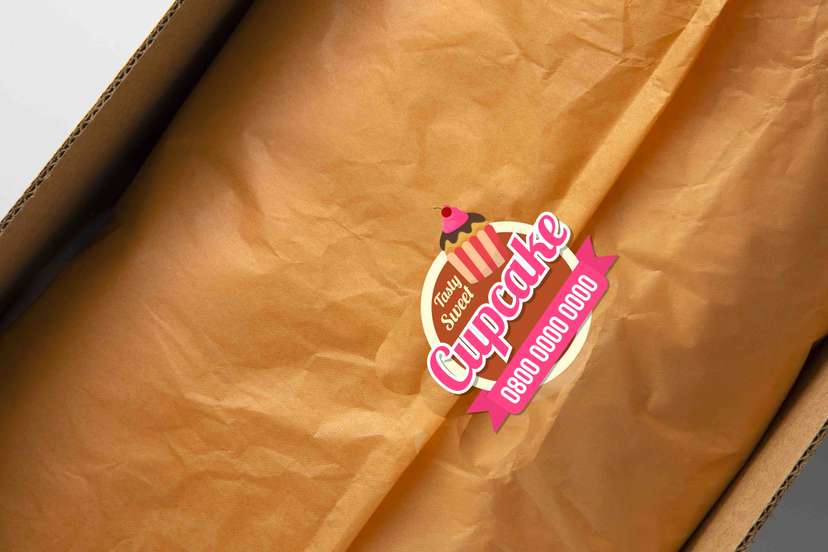 Sticker Cupcake Coklat Pink - Image 1