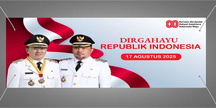 Baliho Semarak Dirgahayu Republik Indonesia dengan model klasik minimalis dengan patuan merah putih - Image 1