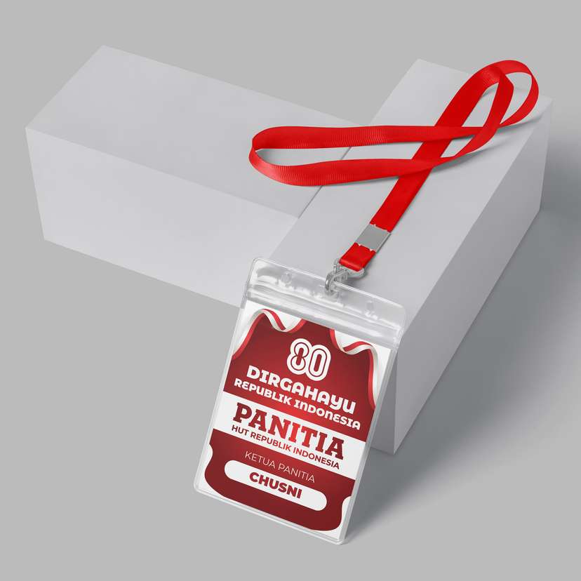 Id Card Panitia Kemerdekaan Merah Putih Bendera - Image 1