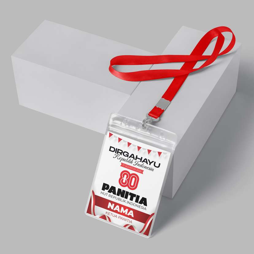 Id Card Panitia Kemerdekaan 17 Agustus Merah Putih Bendera - Image 1