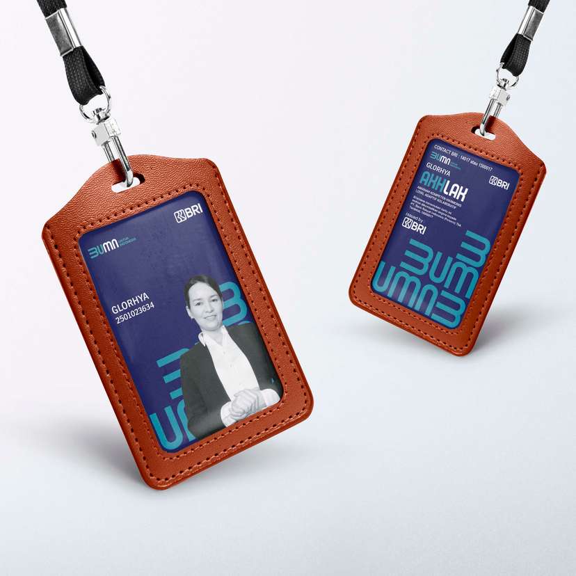 ID Card Perusahaan Negara Bidang Bank Biru Tua Dengan Foto - Image 2