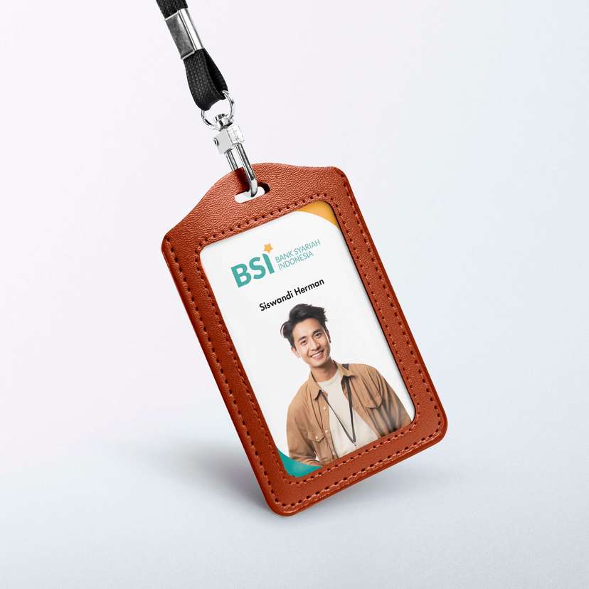 ID Card Perusahaan Latar Putih Dan Hiasan Hijau - Image 1