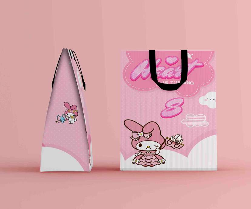 Paper Bag Ulang Tahun Tema Melody Party Pink - Image 1