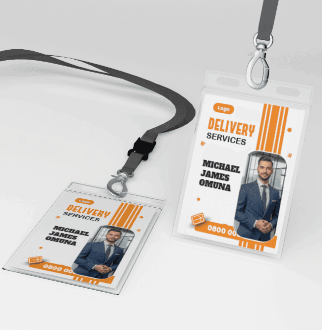 id card orange putih simpel bersih profesional - Image 1