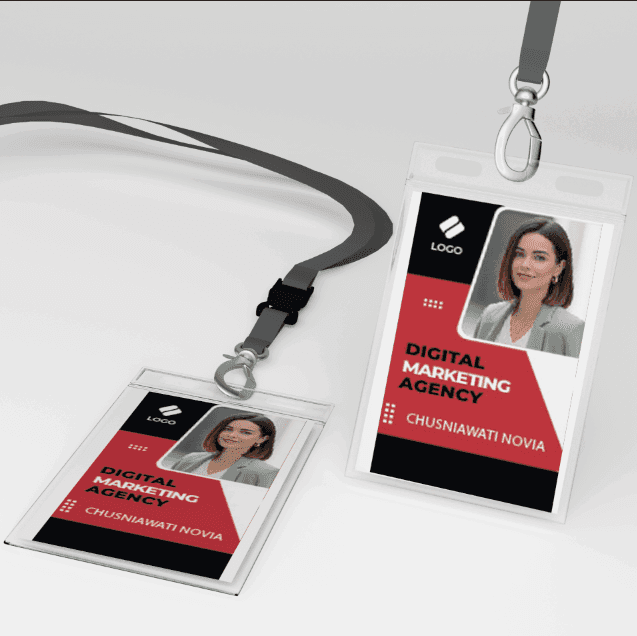 id card merah hitam kesan elegan profesional ambisius - Image 1