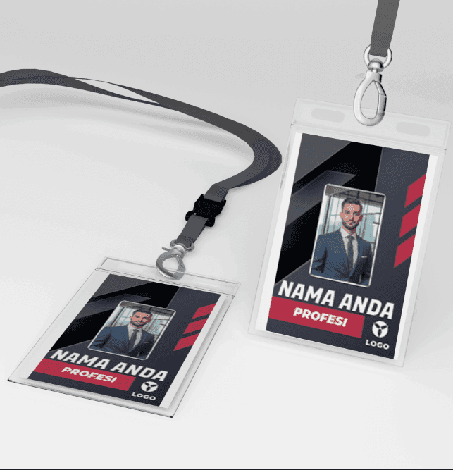 id card merah hitam elegan terpercaya profesional - Image 1