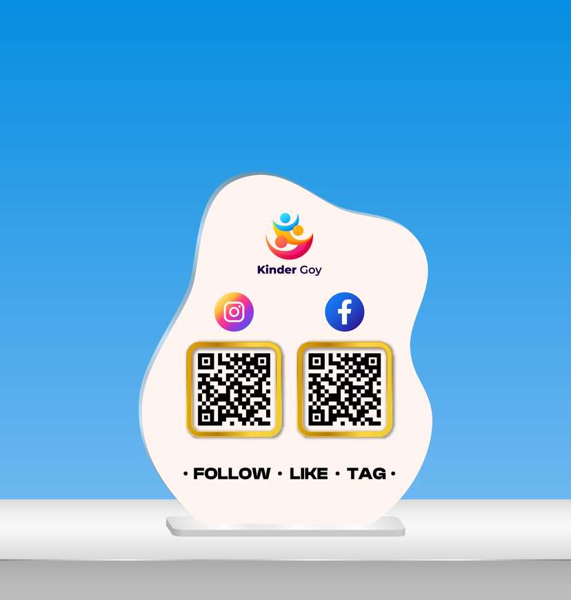 Acrylic QR Stand Wave Social - Image 1