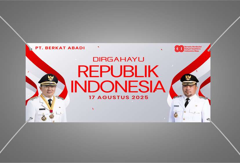 Baliho Kemerdekaan Desain dengan tampilan plakat hitam dan emas, simbol keberhasilan dan kehormatan - Image 1