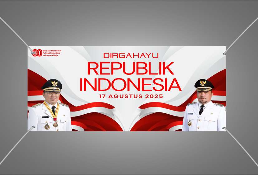 Baliho Kemerdekaan Dengan Nuansa kilau elegan gold effect yang mewah dan berkelas - Image 1