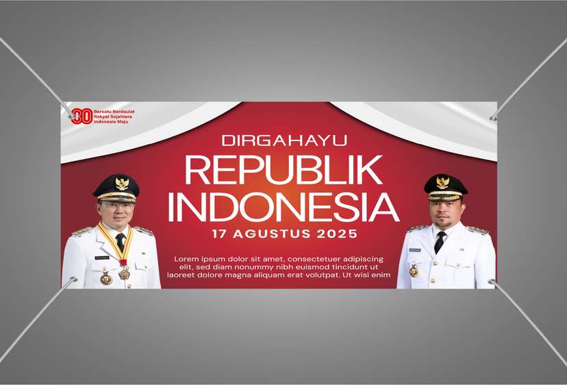 Baliho Kemerdekaan Harmoni dan Keanggunan Mengusung Layout Clean dengan Warna Netral Serta Aksen Modern - Image 1