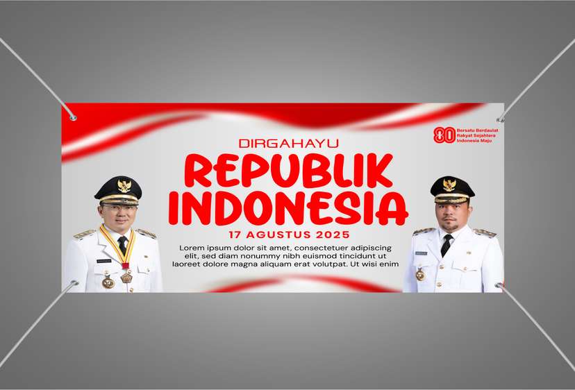 Baliho Semarak Kemerdekaan Dengan Gaya Minimalis dan Tipografi Elegan - Image 1