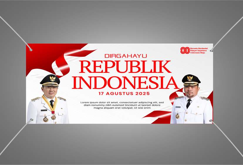 Baliho Kemerdekaan Perpaduan Warna Pastel dan Elemen Bunga yang Lembut Berkelas - Image 1